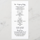 ブラックウォーターバラエレガントなウェディングプログラム プログラム (裏面)