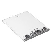 ブラックウォーターバラフローラガーランドパーソナライズされた ノートパッド (アングル)