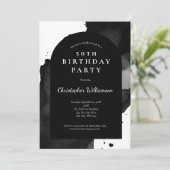 ブラックウォーターモダンカラッシュアーチ50誕生日 招待状 (スタンド正面)