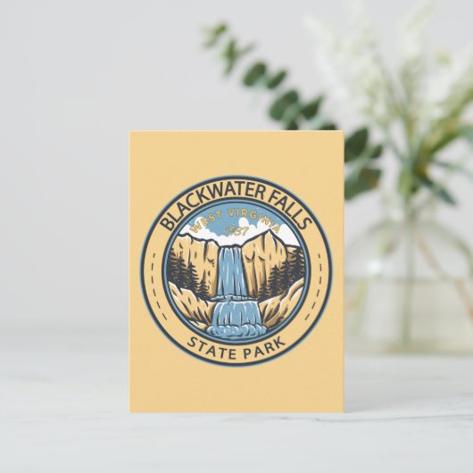 ブラックウォーター滝州パークウェストバージニアバッジ ポストカード (スタンド正面)
