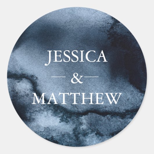 ブラックウォーター結婚カラーのステッカー ラウンドシール (正面)