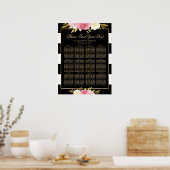 ブラックウォーター結婚カラーフローラの座席表12 ポスター (キッチン)