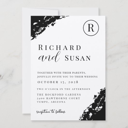 ブラックウォーター結婚カラー 招待状 (正面)