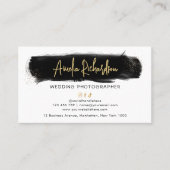 ブラックウォーター色と金ゴールドロゴエレガントサロンスパ 名刺 (正面)