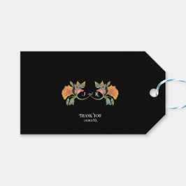 ブラックウォーター色のアールヌーボー結婚ズ ギフトタグ