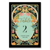 ブラックウォーター色のアールヌーボー結婚ズ テーブルナンバー (裏面)