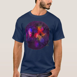 ブラックウォーター色のダユリの花 Tシャツ