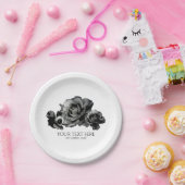 ブラックウォーター色のバラエレガントな結婚式 ペーパープレート (パーティー)