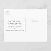 ブラックウォーター色のバラ結婚式の日付を保存 案内ポストカード (裏面)