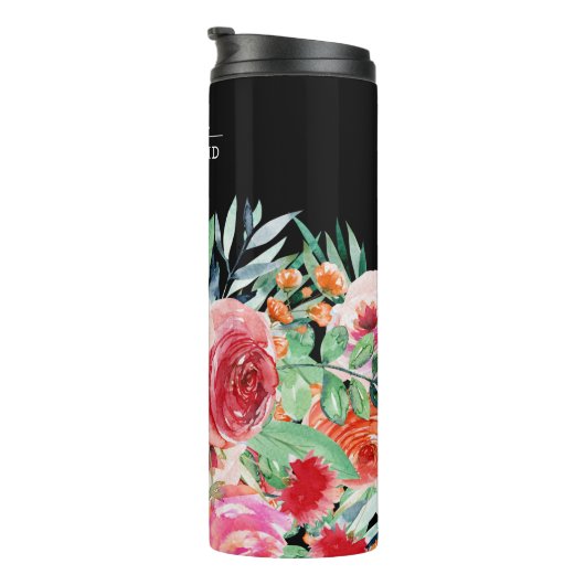 ブラックウォーター色のフローラカスタムブライドメイド名 タンブラー (回転右)