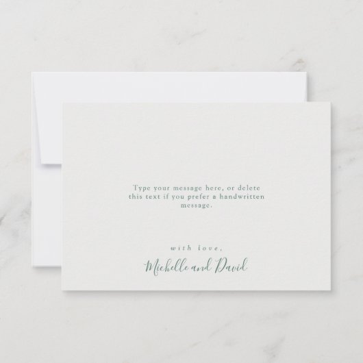 ブラックウォーター色のフローラ結婚ズ サンキューカード (裏面)