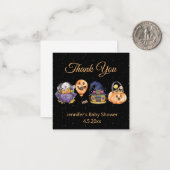 ブラックウォーター色ハロウィーン赤ちゃん感謝していシャワーあなた ノートカード (正面/裏面インサイチュ)