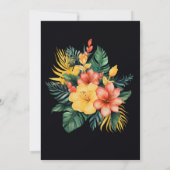 ブラックウォーター色フローラトロピカル結婚ズ 招待状 (裏面)