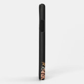 ブラックウォーター色フローラモノグラムピンクの花 Case-Mate iPhoneケース (裏面/右)