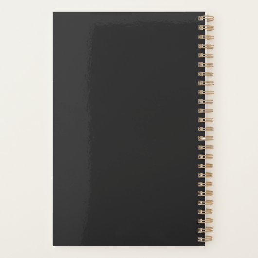 ブラックウォーター色ムーンフェイズパーソナライズされた プランナー手帳 (裏面)