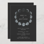 ブラックウォーター色ムーンフェイズ天結婚星 招待状 (正面/裏面)