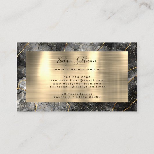 ブラックウォーター色金ゴールド静脈名刺 名刺 (裏面)