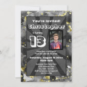 ブラックウォーター10代のカラーボーイズ誕生日パーティー写真 招待状 (正面)