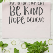 ブラックウォータ感動的ーの単語金ゴールドハート キッチンタオル (折り畳み)