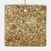 ブラックウォータ感動的ーの単語金ゴールドハート セラミックオーナメント (裏面)