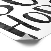 ブラックウォータ感動的ーの単語金ゴールドハート ポスター (角)