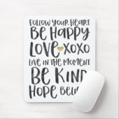 ブラックウォータ感動的ーの単語金ゴールドハート マウスパッド (マウス)