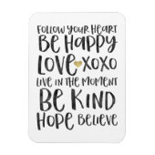 ブラックウォータ感動的ーの単語金ゴールドハート マグネット (縦)