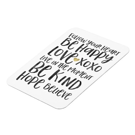 ブラックウォータ感動的ーの単語金ゴールドハート マグネット (左側)