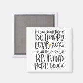 ブラックウォータ感動的ーの単語金ゴールドハート マグネット (正面/裏面)