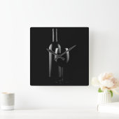 ブラックウォール時計に赤ワイン スクエア壁時計 (ホーム)