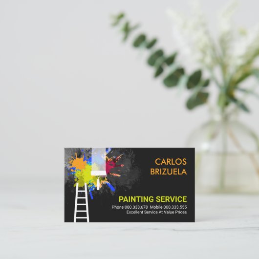 ブラックウォー絵を描ル（ばちゃばちゃ）跳ねるホー絵を描ム 名刺 (スタンド正面)