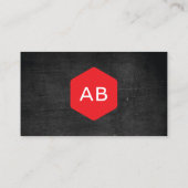 ブラックウシンプルッド上のヴィンテージモノグラムロゴ 名刺 (裏面)