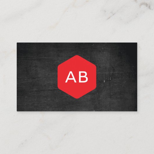 ブラックウシンプルッド上のヴィンテージモノグラムロゴ 名刺 (裏面)