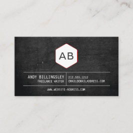 ブラックウシンプルッド上のヴィンテージモノグラムロゴ 名刺