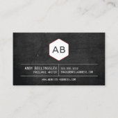 ブラックウシンプルッド上のヴィンテージモノグラムロゴ 名刺 (正面)