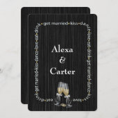 ブラックウッドの結婚式招待状 招待状 (正面/裏面)