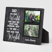 ブラックウッドカスタム写真パパあなたが世界である フォトプラーク (側面)