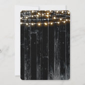 ブラックウッドストリングライト＆バレル ラスティックウェディング 招待状 (裏面)