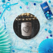 ブラックウッドストリングライト&バ素朴レル結婚ズ ペーパープレート