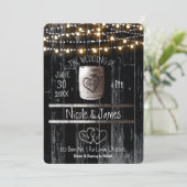 ブラックウッドストリングライト&バ素朴レル結婚ズ 招待状 (スタンド正面)