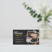 ブラックウッドバーバーショップフォトシザーヘアクリッパー 名刺 (スタンド正面)