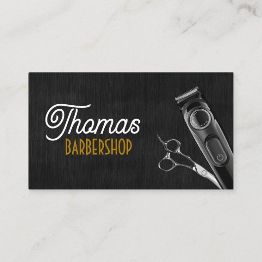 ブラックウッドバーバーショップフォトシザーヘアクリッパー 名刺 (裏面)