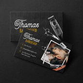 ブラックウッドバーバーショップフォトシザーヘアクリッパー 名刺