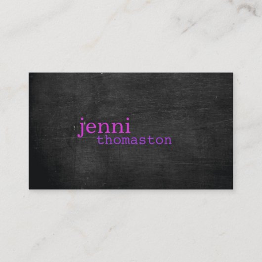 ブラックウッドパープルタイポグラフィ名刺 名刺 (正面)