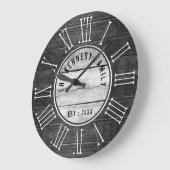 ブラックウッドファミリーネームファームハウスローマ数字   ラージ壁時計 (傾斜)