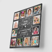 ブラックウッドファミリーネーム引用文ファームハウス12写真 スクエア壁時計 (傾斜)