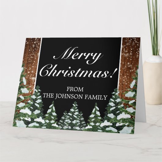 ブラックウッドフォレストメリークリスマス折り返し挨拶 カード (正面)