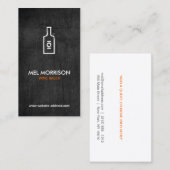 ブラックウッドボトルカードにワインのロゴ 名刺 (正面/裏面)