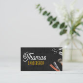 ブラックウッド理容師ショップ写真シザーヘアークリッパー ロイヤリティカード (スタンド正面)