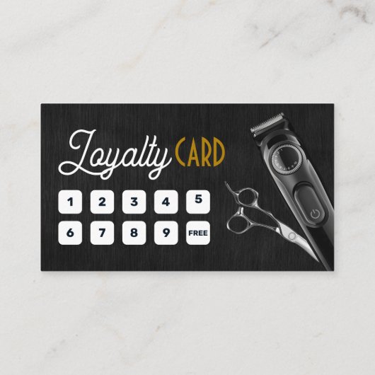 ブラックウッド理容師ショップ写真シザーヘアークリッパー ロイヤリティカード (裏面)